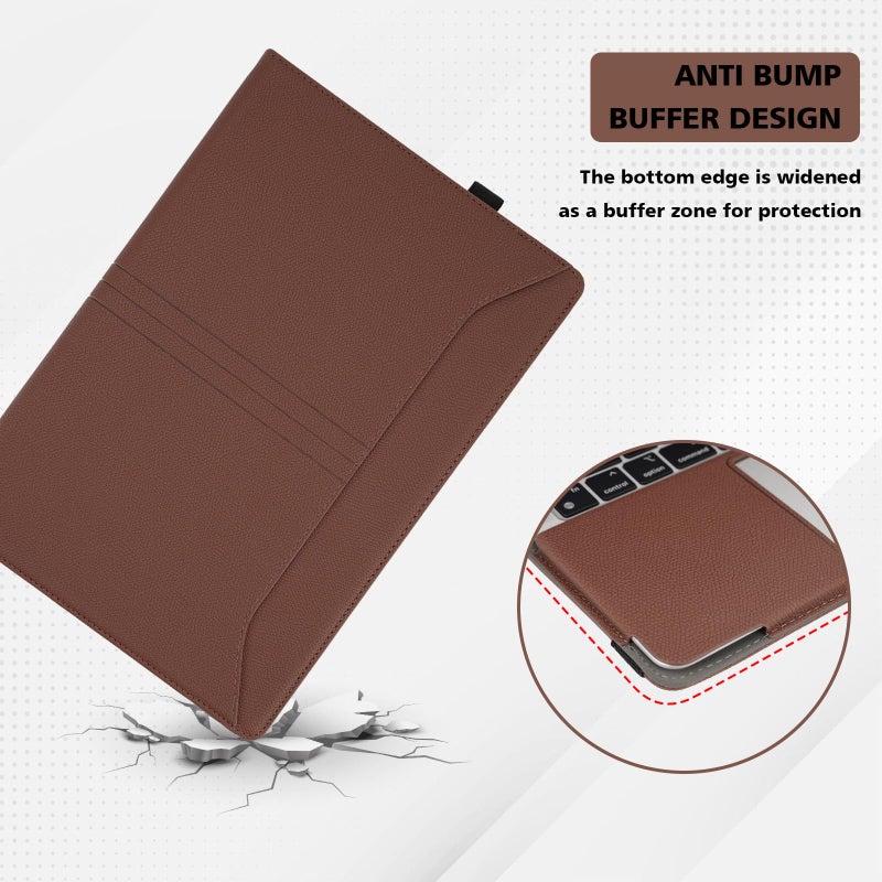 TT TYTX TYTX Compatible MacBook Pro 13 Inch Case, PU Leather Fits 2016-2024 Model M2 A2338 M1 A2251 A2289 A2159 A1989 A1708 A1706, 13" Laptop With Vents and Stand Function, Brown - Image 4